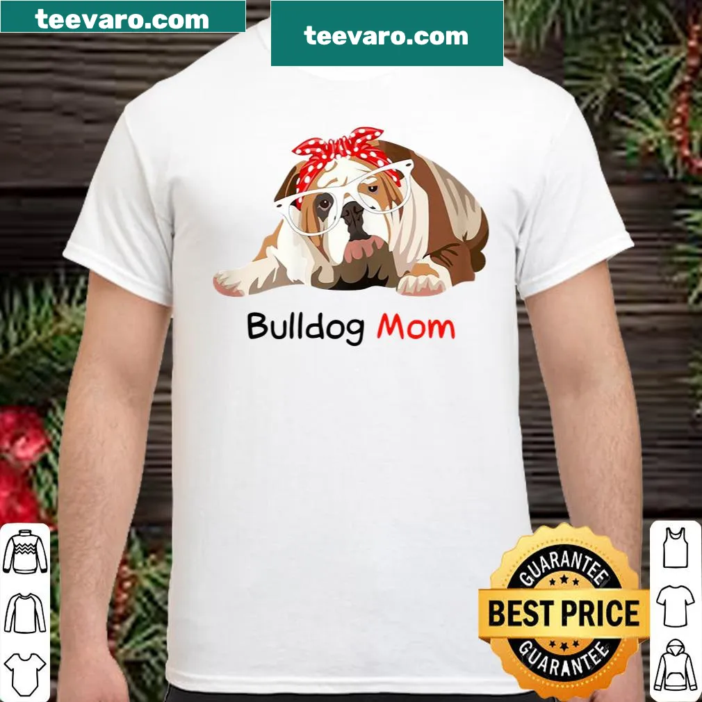 Bulldog Mom shirt with playful graphics