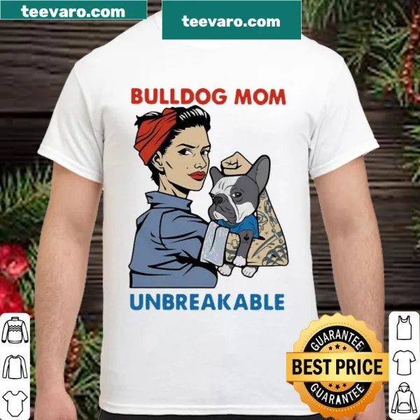 Illustration of a bulldog tattoo on a women's shirt