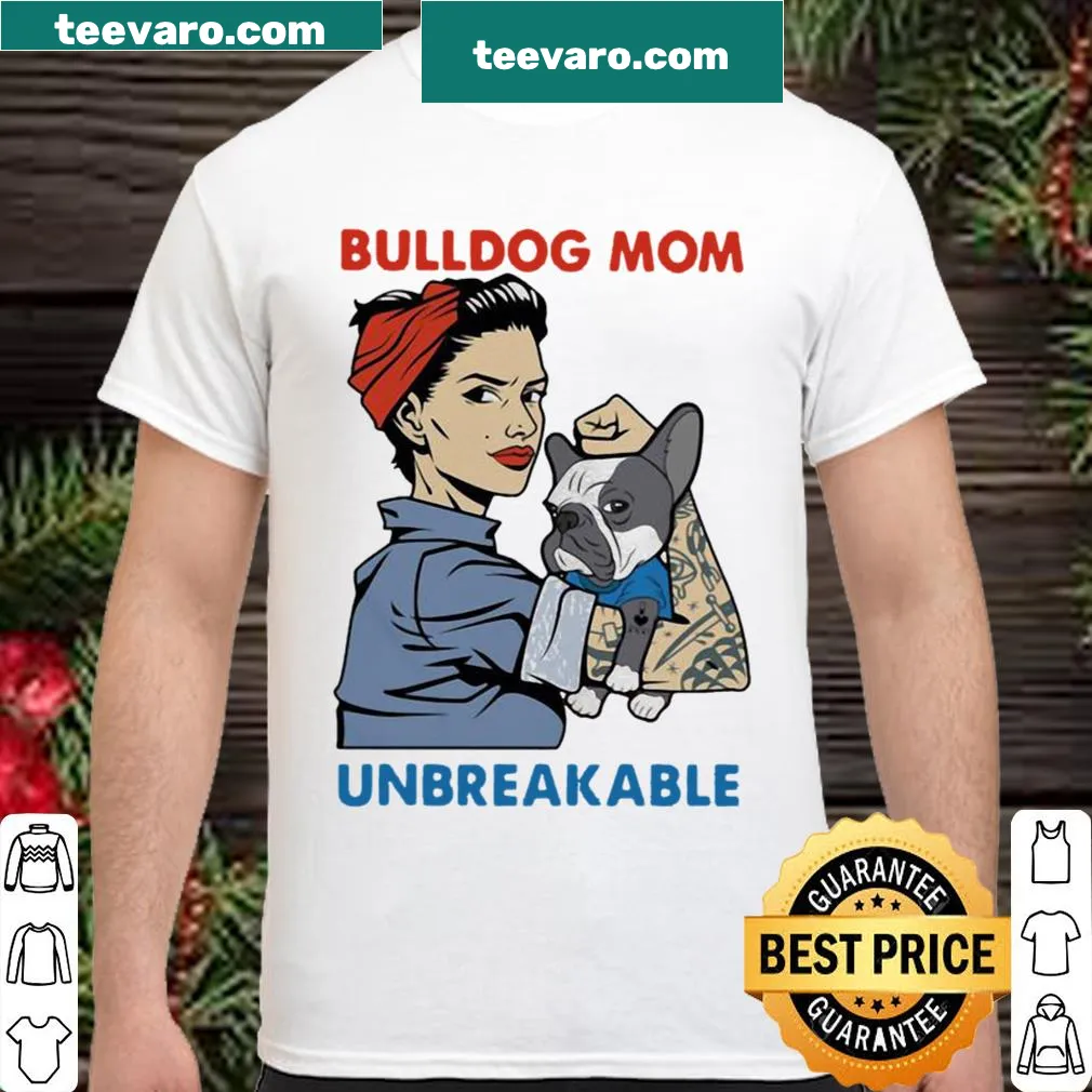 Illustration of a bulldog tattoo on a women's shirt — on a women's shirt