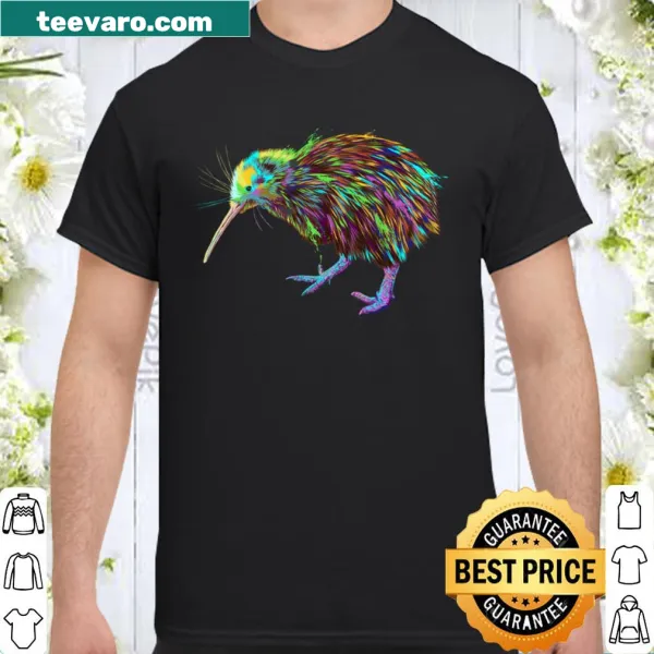 Illustration of a Kiwi bird on a shirt representing New Zealand wildlife