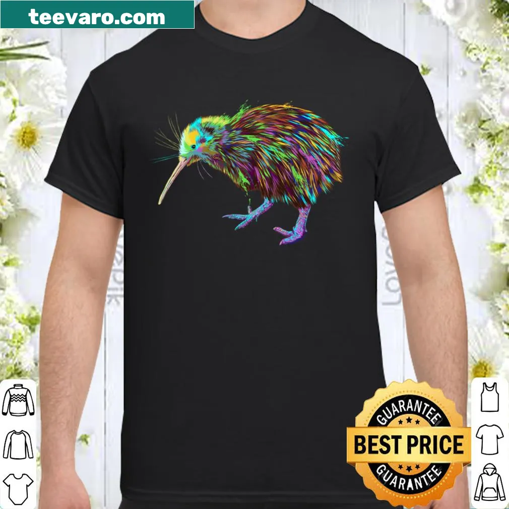 Illustration of a Kiwi bird on a shirt representing New Zealand wildlife
