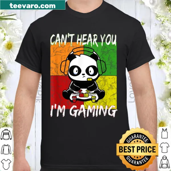Cartoon panda t-shirt with a humorous gaming theme