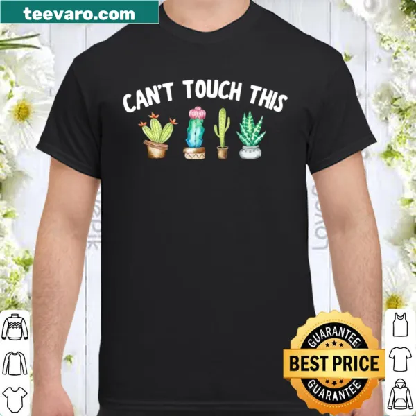 Cute cactus graphic with the text 'Can't Touch This'