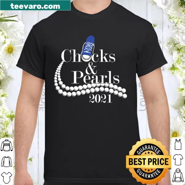 Graphic shirt featuring the phrase 'Chucks and Pearls'