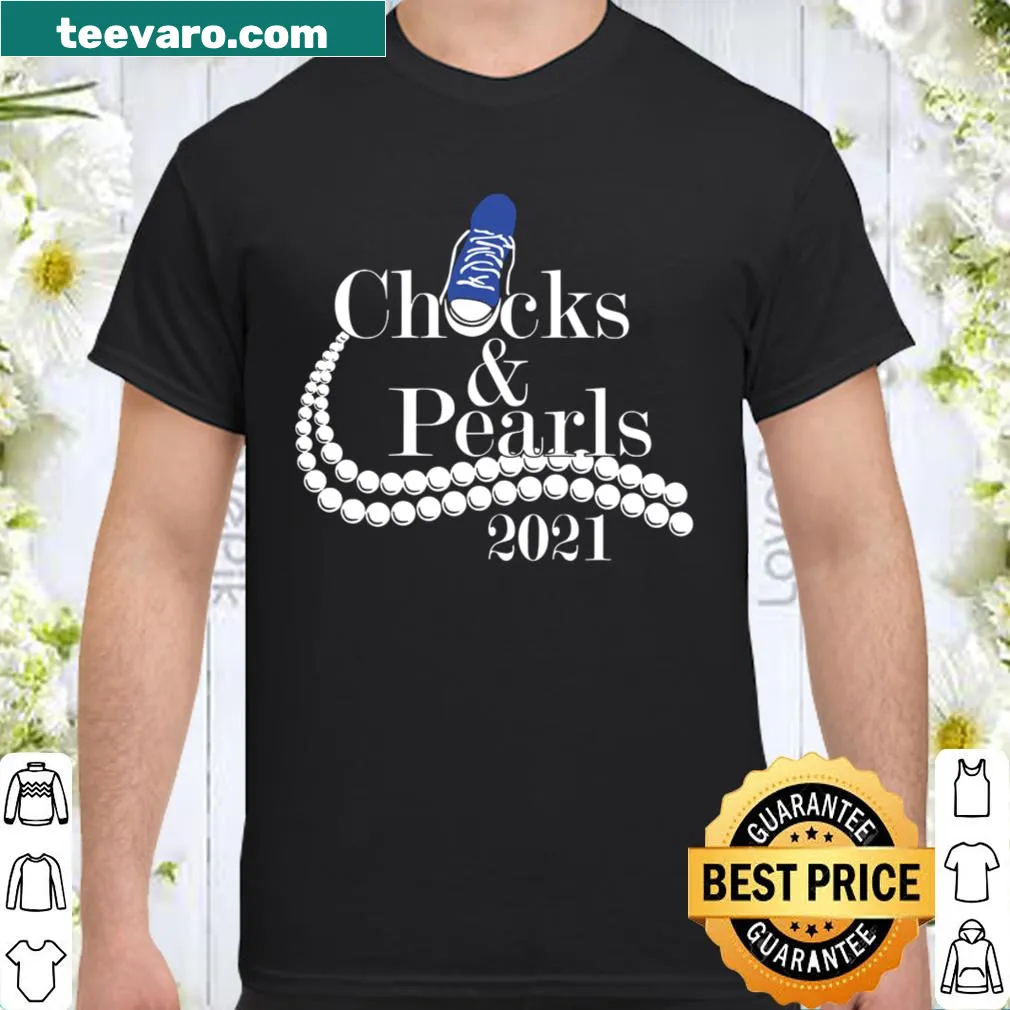 Graphic shirt featuring the phrase 'Chucks and Pearls'