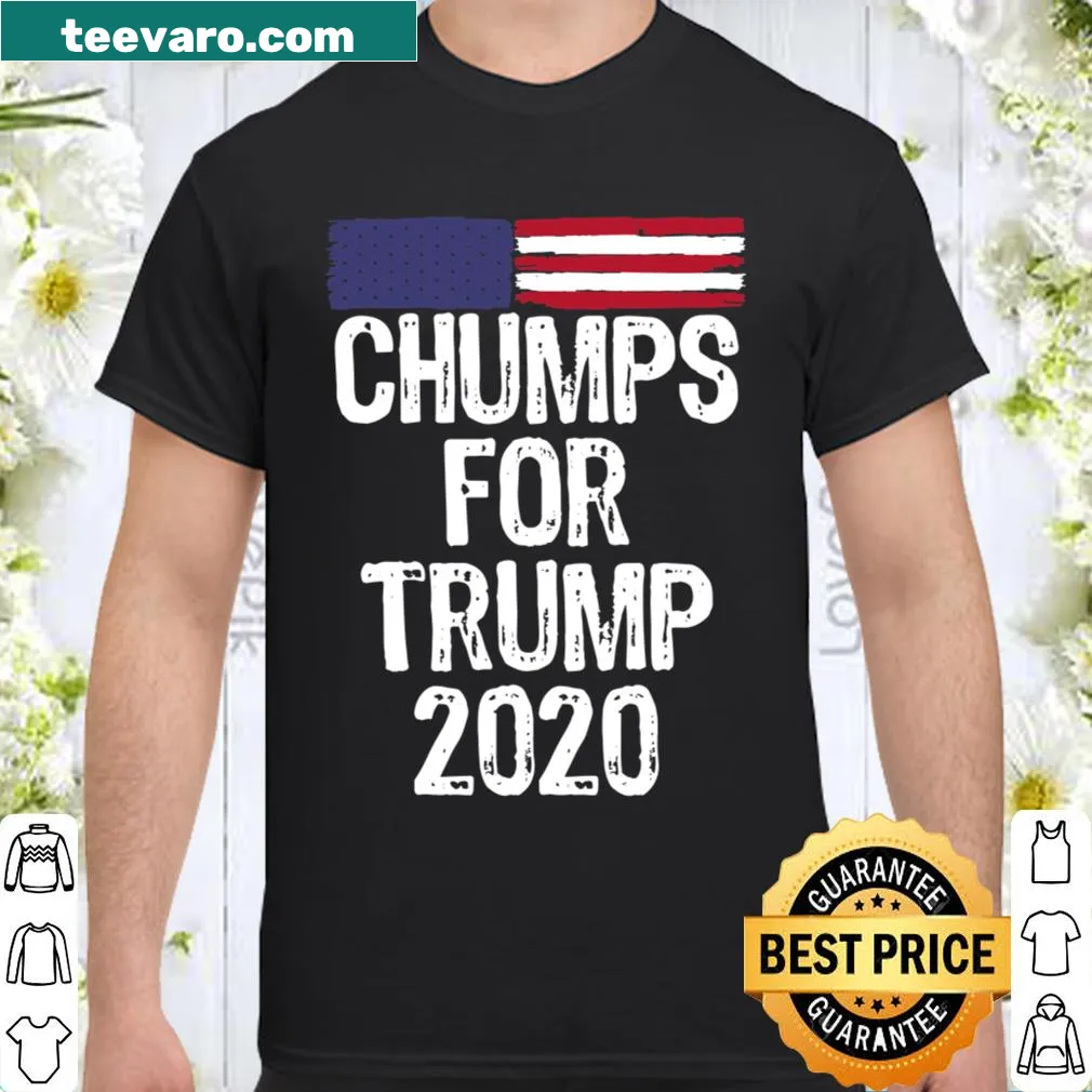 Vintage-style shirt with USA flag and 'Chumps for Trump' text