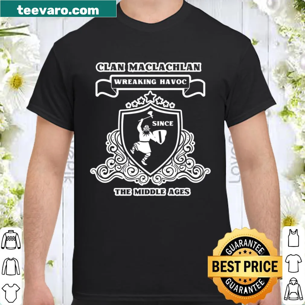 Scottish Clan MacLachlan crest shirt with sword design.