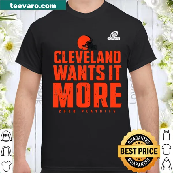Bold shirt with 'Cleveland Wants It More' text for sports fans