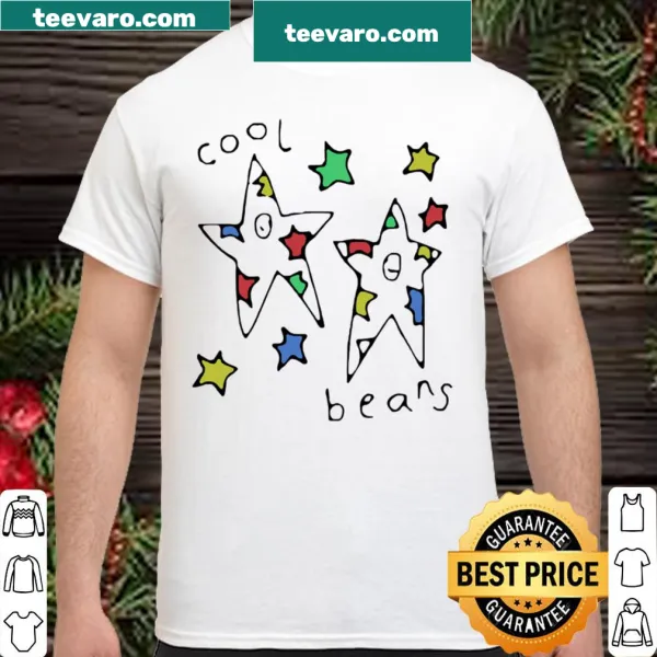 Cool Beans shirt with star motifs and humorous text design