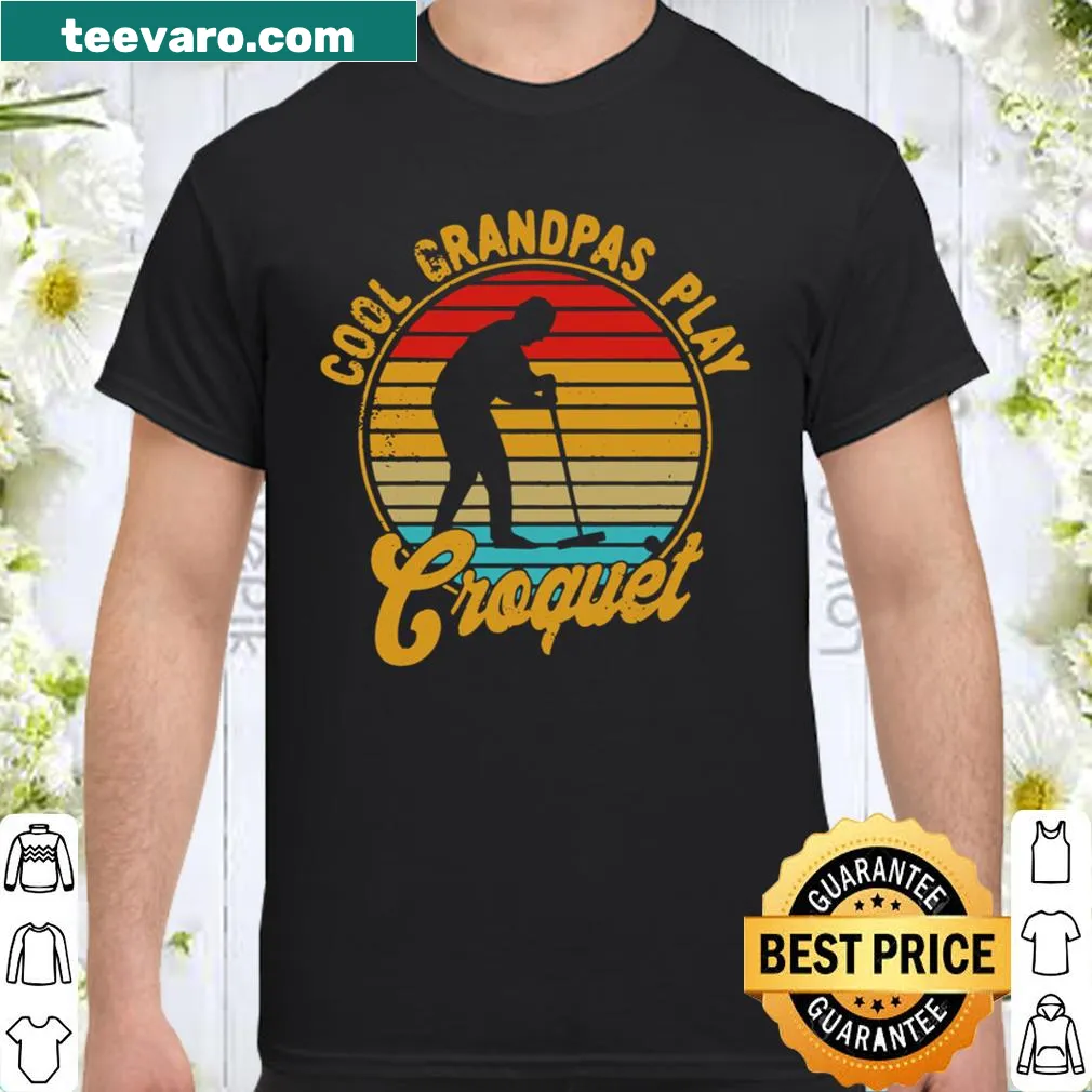Retro-style t-shirt celebrating croquet for grandpas