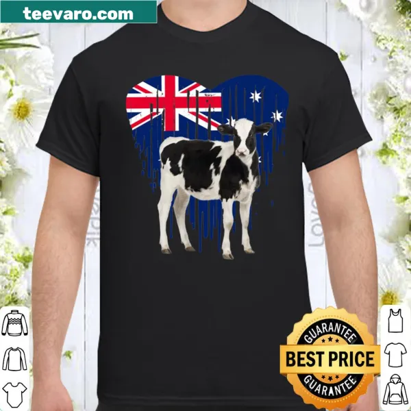 Funny cow design with Australian flag heart for Australia Day