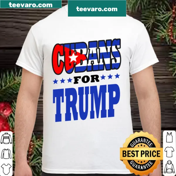 Patriotic t-shirt supporting Trump with 'Cubans for Pro Trump' text