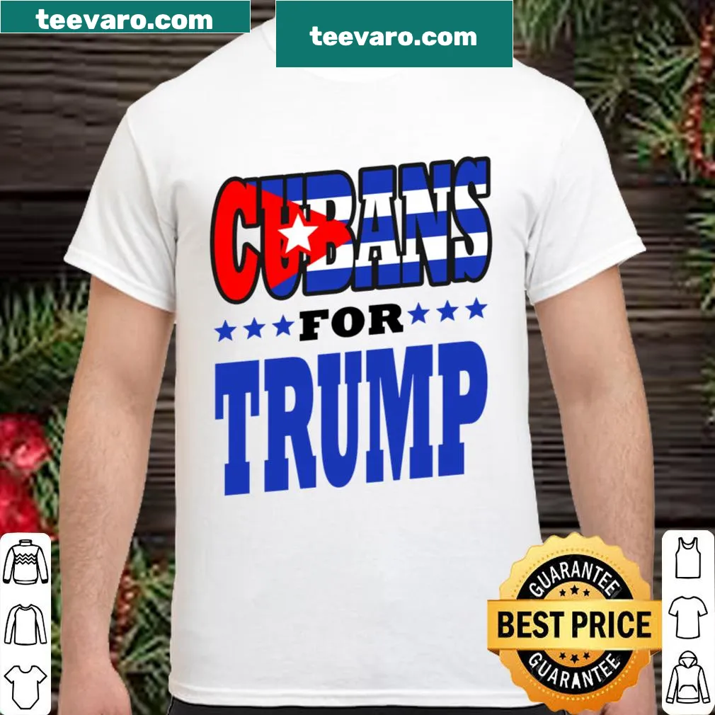 Patriotic t-shirt supporting Trump with 'Cubans for Pro Trump' text