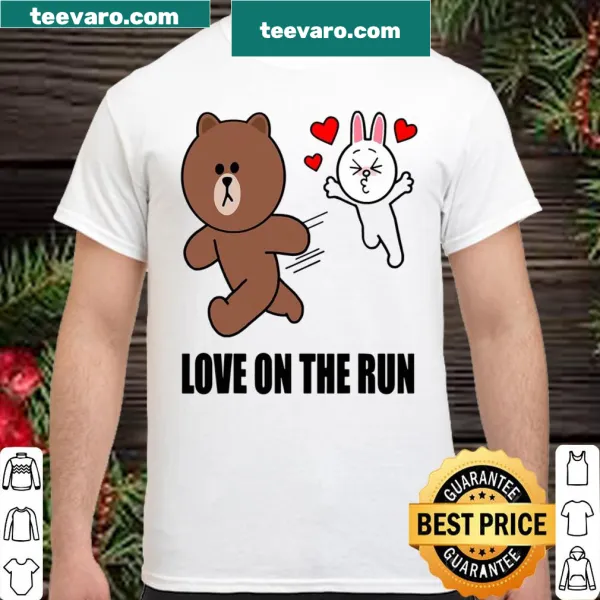 Adorable shirt with a brown bear and bunny rabbit for Valentine's Day