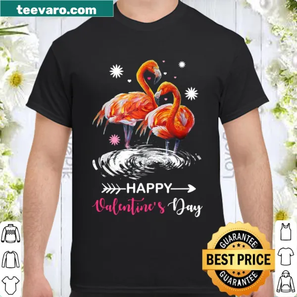 Adorable flamingo graphic t-shirt for Valentine's Day