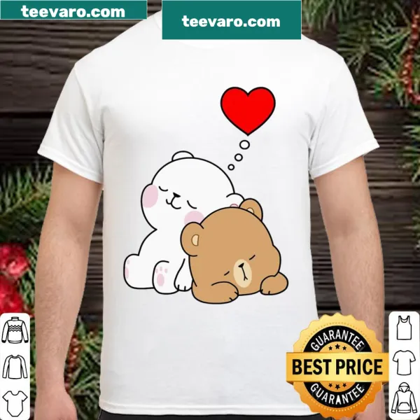 Cute bear-themed Valentine's Day shirt with hugs and kisses graphic.