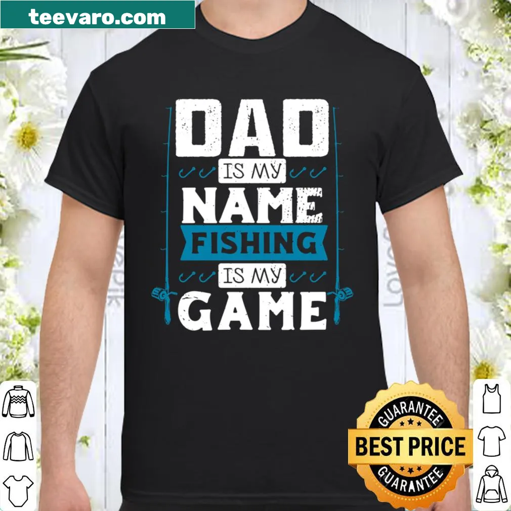 Fishing-themed shirt for dads with bold text