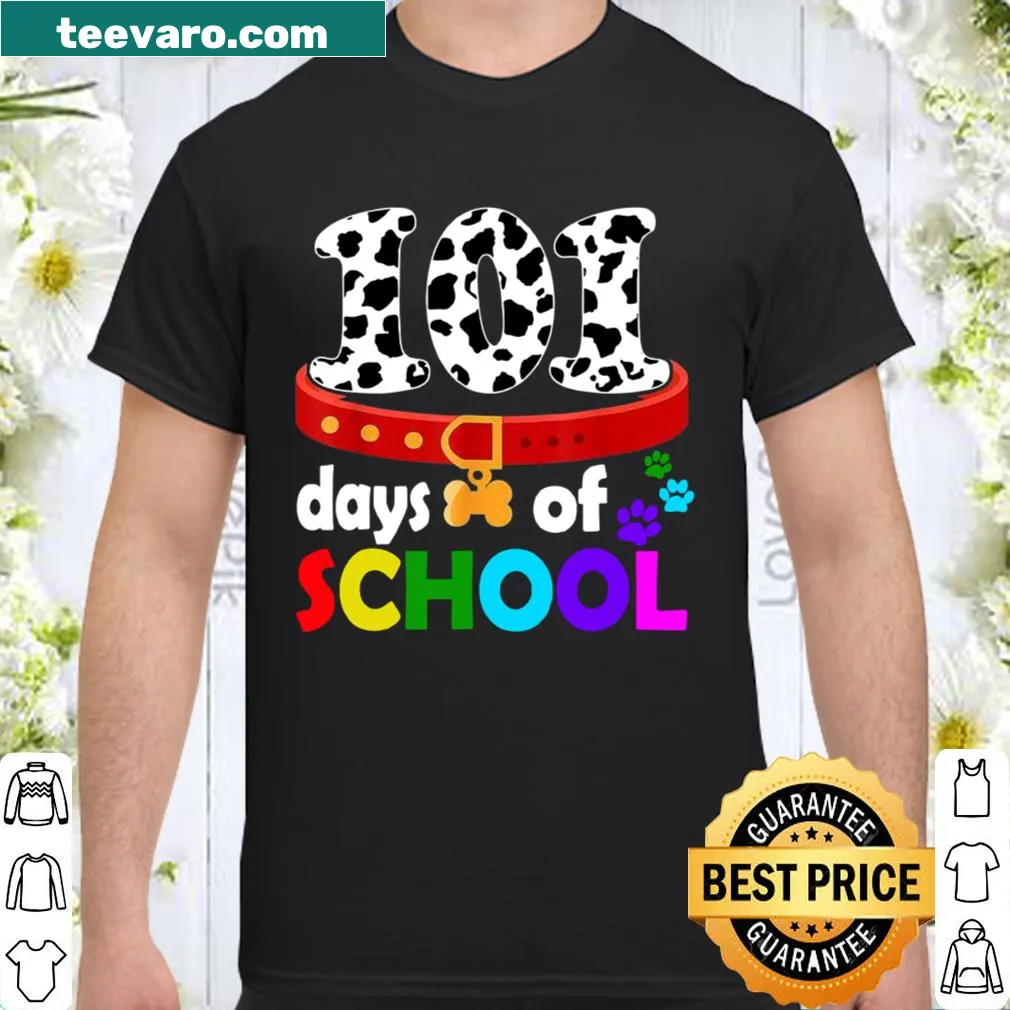 Cartoon Dalmatian celebrating 101 days of school, perfect for teachers