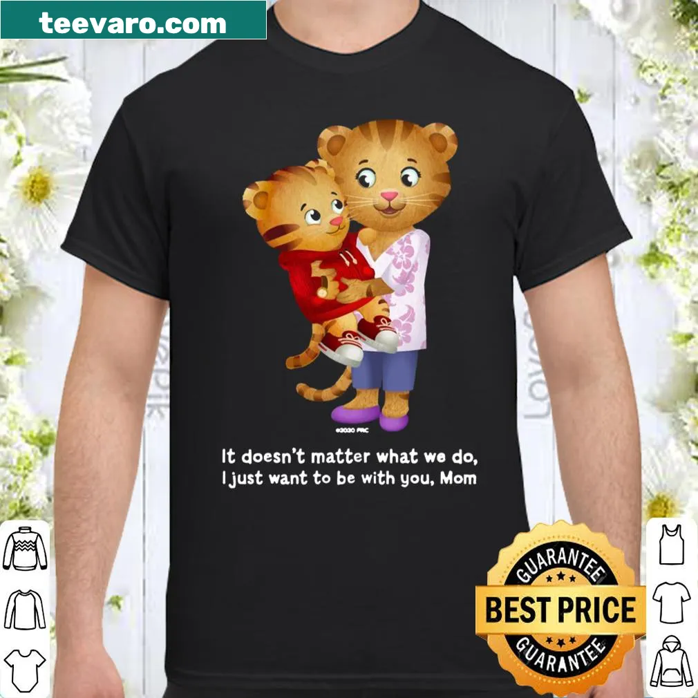 Dark shirt featuring a cartoon tiger and text 'Daniel and Mom'