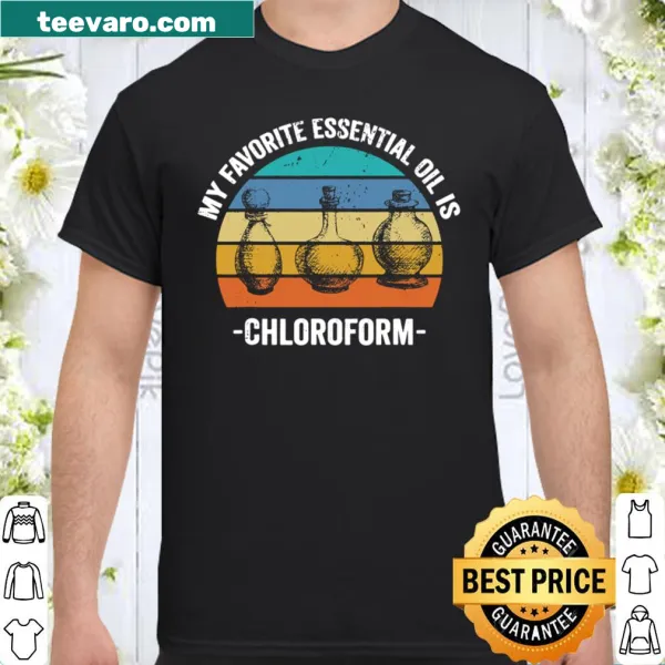 Vintage distressed T-shirt saying 'My Favorite Essential Oil' in retro font