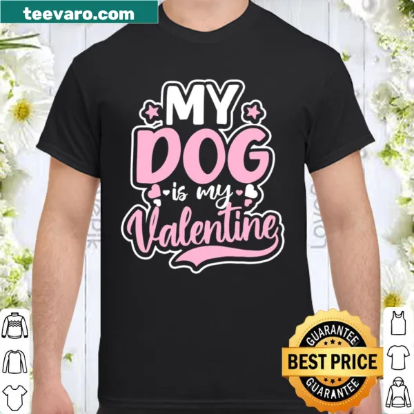 Dog couple illustration with 'Dog Is My Valentine' text
