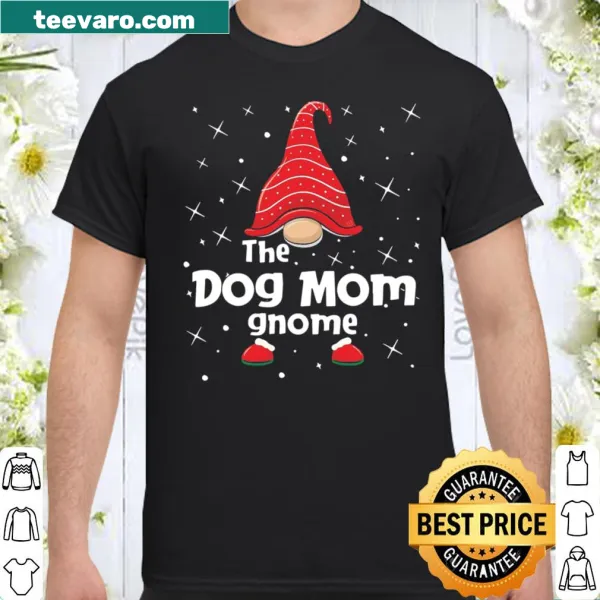 Whimsical Dog Mom shirt featuring gnomes with dogs in a festive design