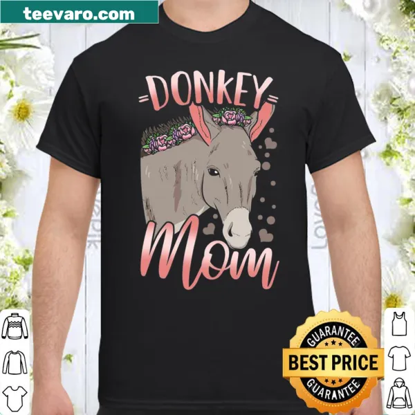 Illustration of a mother donkey and foal on a donkey lover shirt