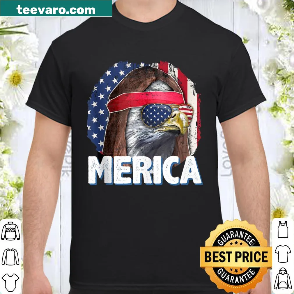 Eagle with mullet design featuring American flag stars and stripes