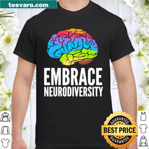 Shirt promoting neurodiversity awareness with brain graphic
