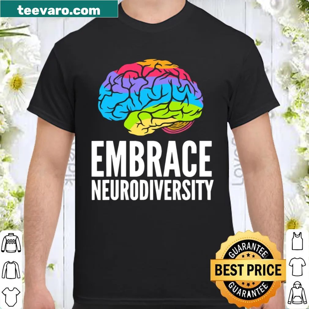 Shirt promoting neurodiversity awareness with brain graphic