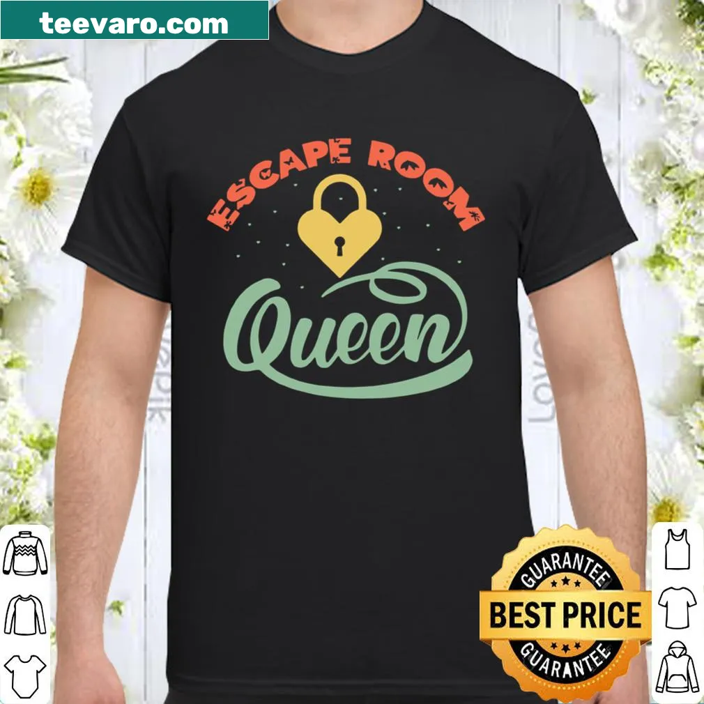 Shirt celebrating the title of Escape Room Queen with bold text