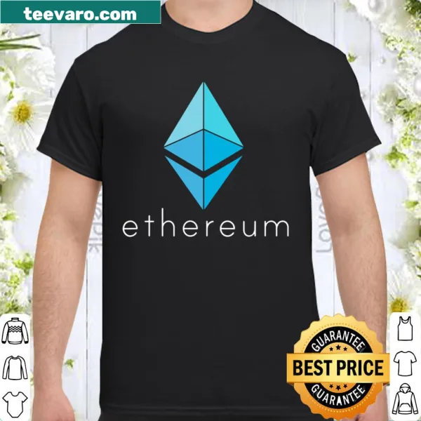Minimalist shirt design featuring Ethereum ETH coin and smart contract theme