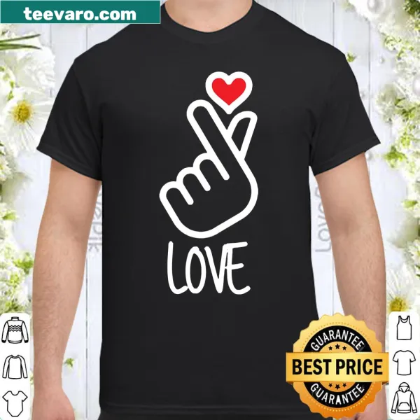 Cute finger heart shape shirt inspired by K-Pop