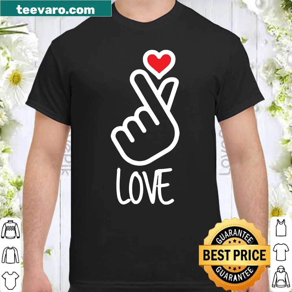 Cute finger heart shape shirt inspired by K-Pop