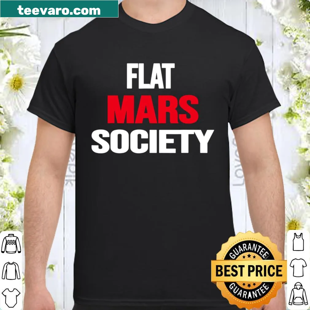 Flat Mars Society text design on a minimalist shirt