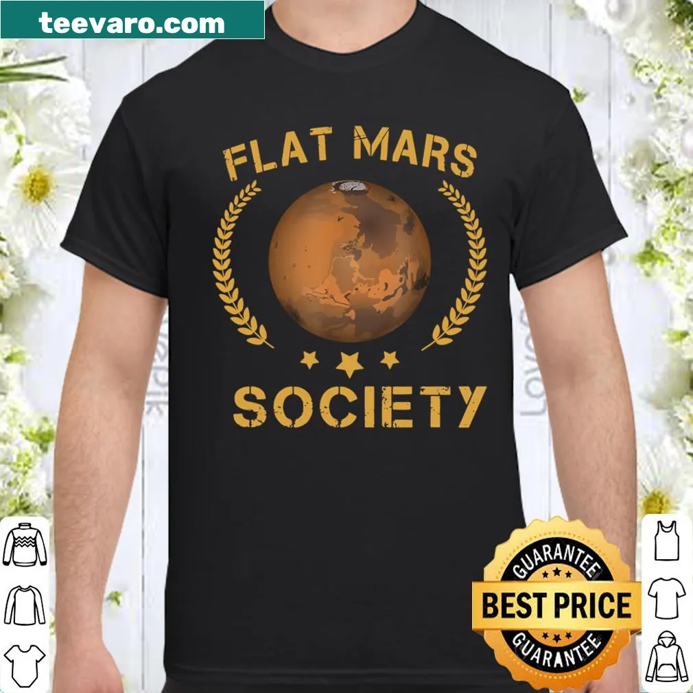Flat Mars Society t-shirt with playful typography design