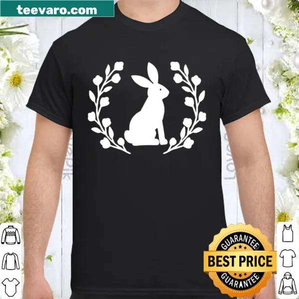 Floral rabbit silhouette shirt for Easter
