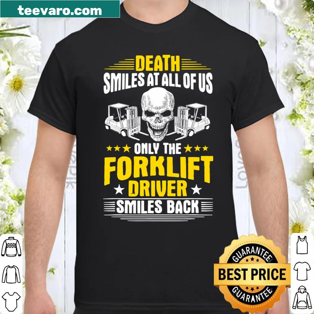 Bold text t-shirt for forklift operators with edgy graphic