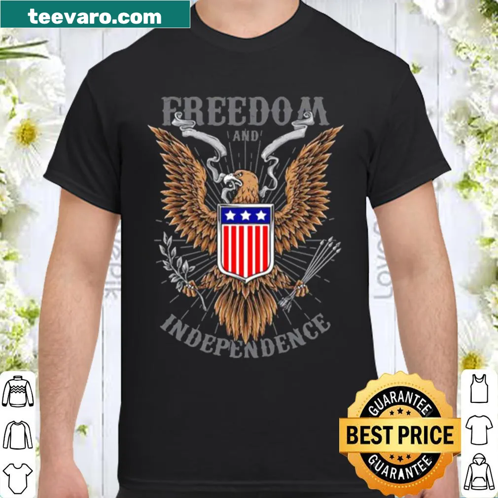 Eagle and American flag graphic shirt symbolizing freedom