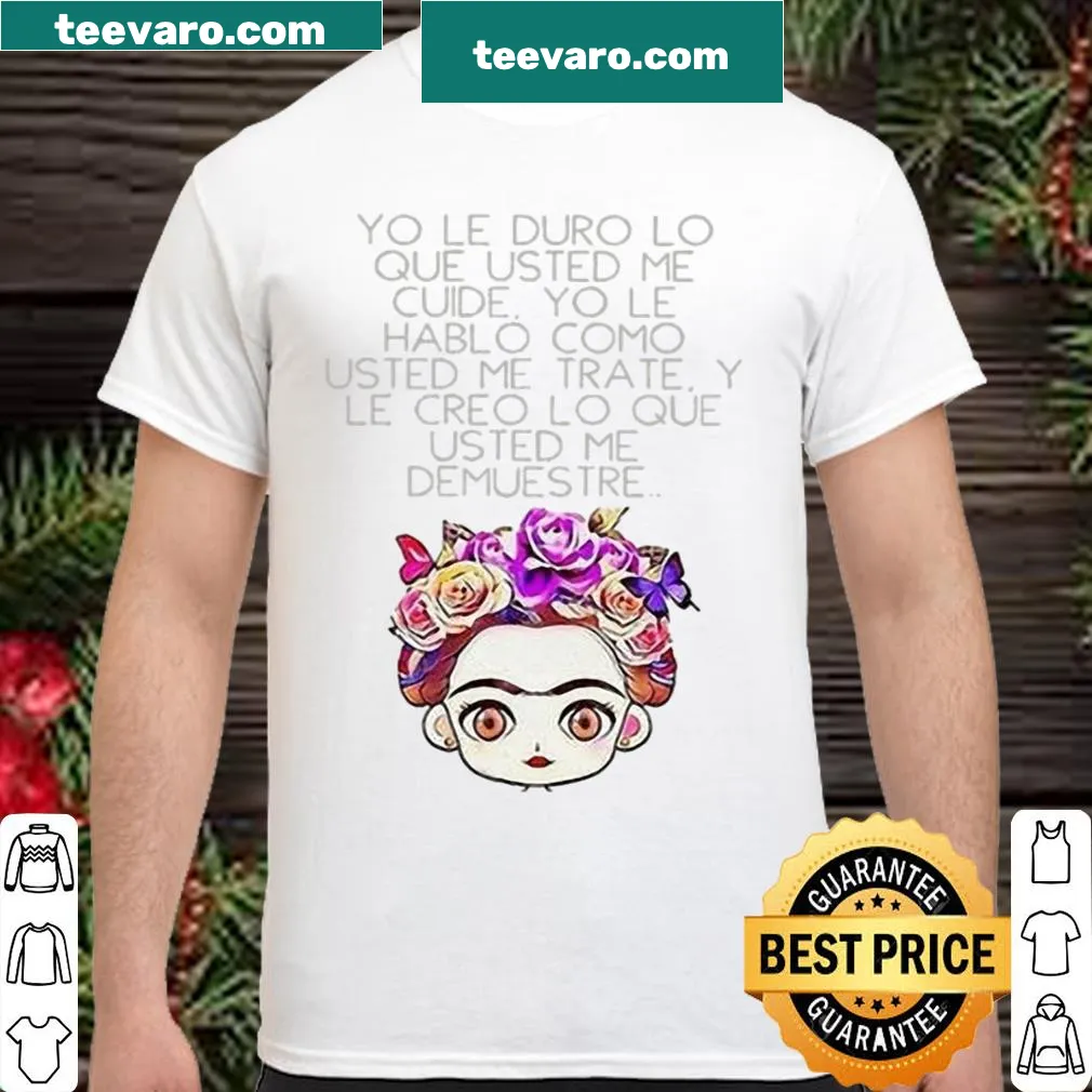 Illustrated shirt honoring Frida Kahlo with artistic design