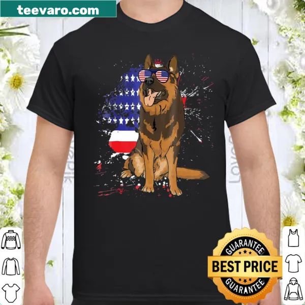 Independence Day shirt featuring a funny German Shepherd design