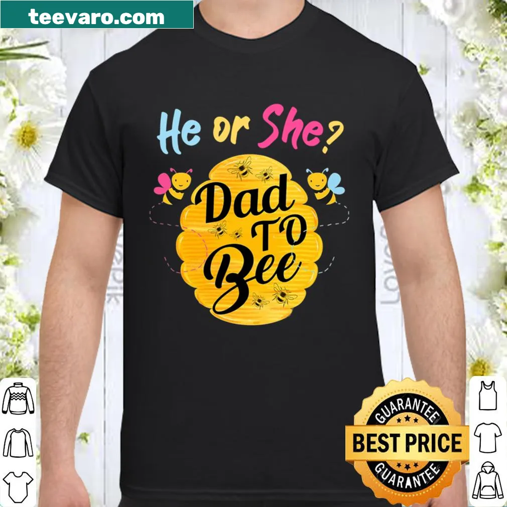 Playful gender reveal shirt with 'What Will It Bee?' text