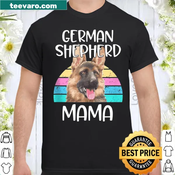 Retro German Shepherd Mama shirt with humorous graphics