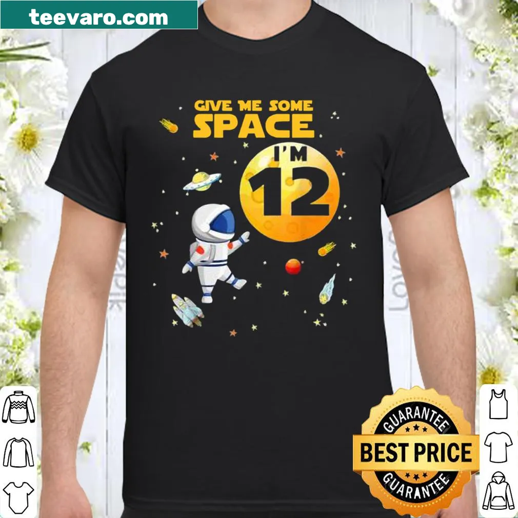 Astronaut-themed birthday shirt for 12-year-olds with playful text
