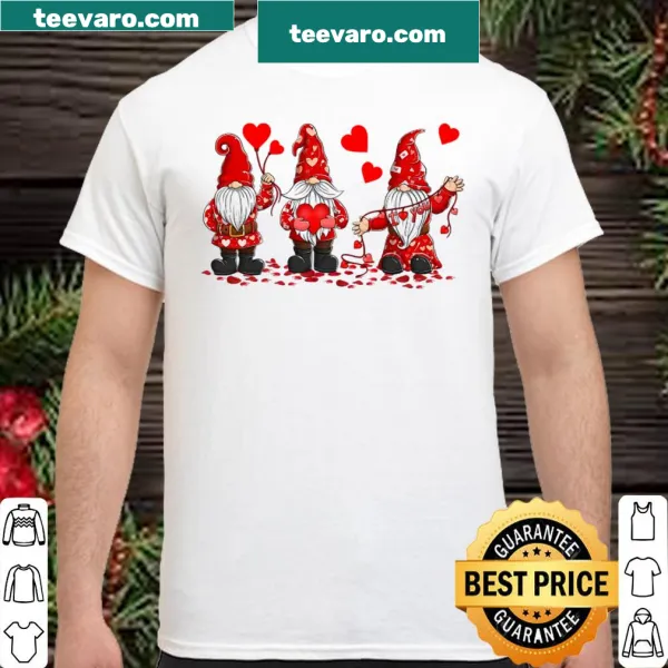 Cute gnome illustration with hearts for Valentine's Day shirt
