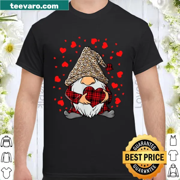 Cute Valentine's Day shirt with gnomes holding a heart.