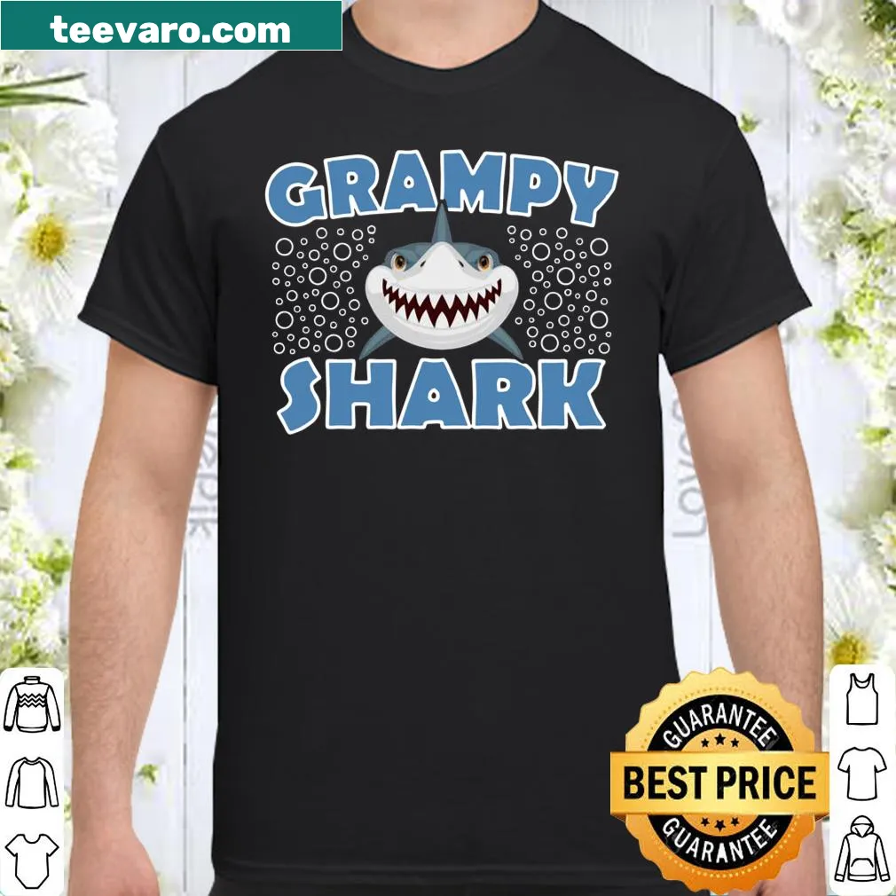 Playful 'Grampy Shark' shirt celebrating grandfathers