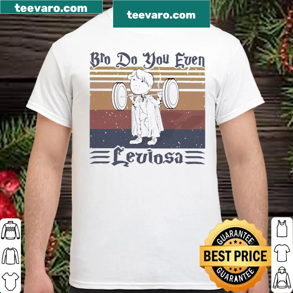 Vintage distressed shirt with humorous leviosa graphic for gym enthusiasts