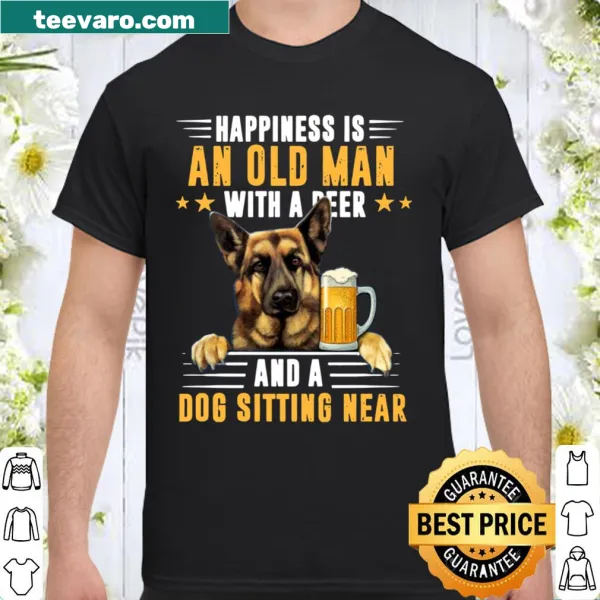 Wholesome t-shirt depicting happiness with a beer and dog
