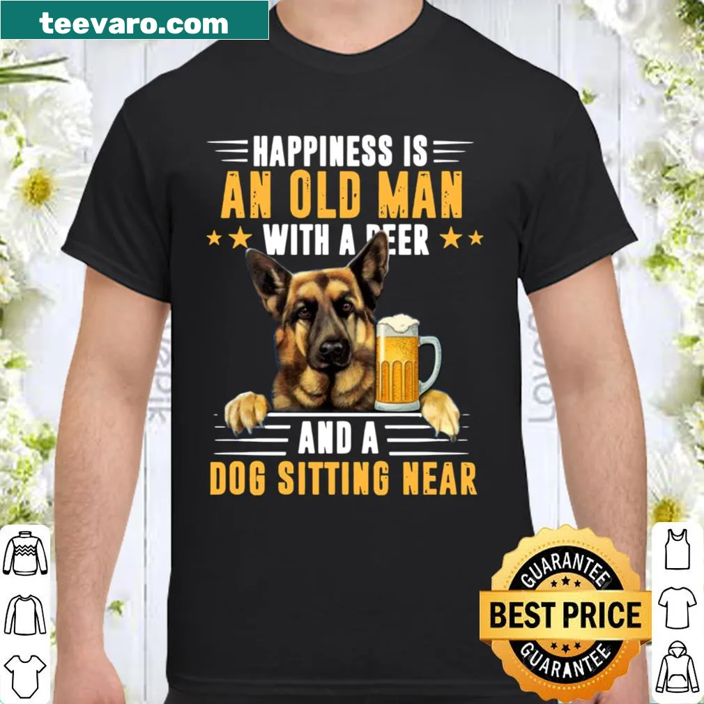 Wholesome t-shirt depicting happiness with a beer and dog
